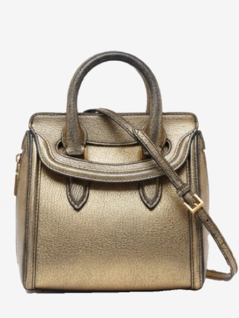 🛍️Alexander McQueen Authentic Small Heroine Bag in Metallic Gold